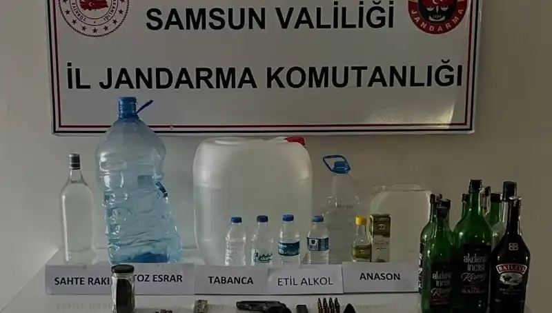 Samsun'da Dev Sahte İçki Operasyonu: Litrelerce Alkol Ele Geçirildi